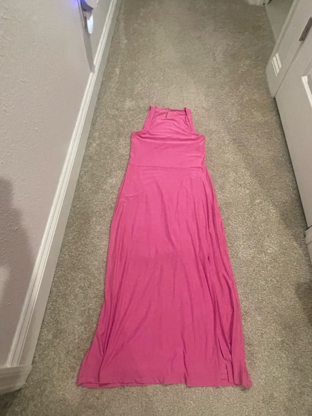 Beyond Yoga Bold Pink Sleeveless Midi Dress